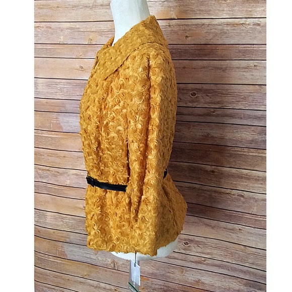 NWT Insight Faux Fur Rosette Belted Jacket - Picture 5 of 6